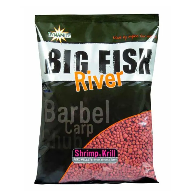 Amorce Dynamite Baits Big Fish River Feed Pellets Arôme Shrimp / Krill 8mm, 1.8kg