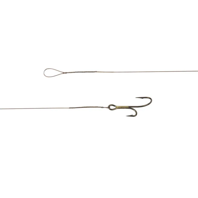 Bas de ligne acier monté carnassier cannelle multiflex 40 cm+ hameçon double ryder (x3)