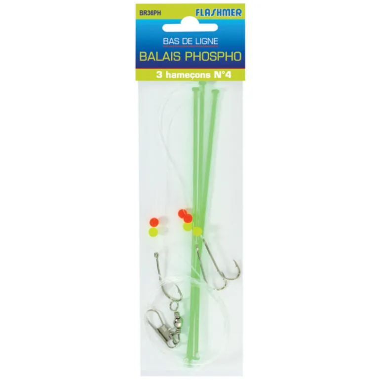 Bas de ligne flashmer balais phospho 3 hameçons