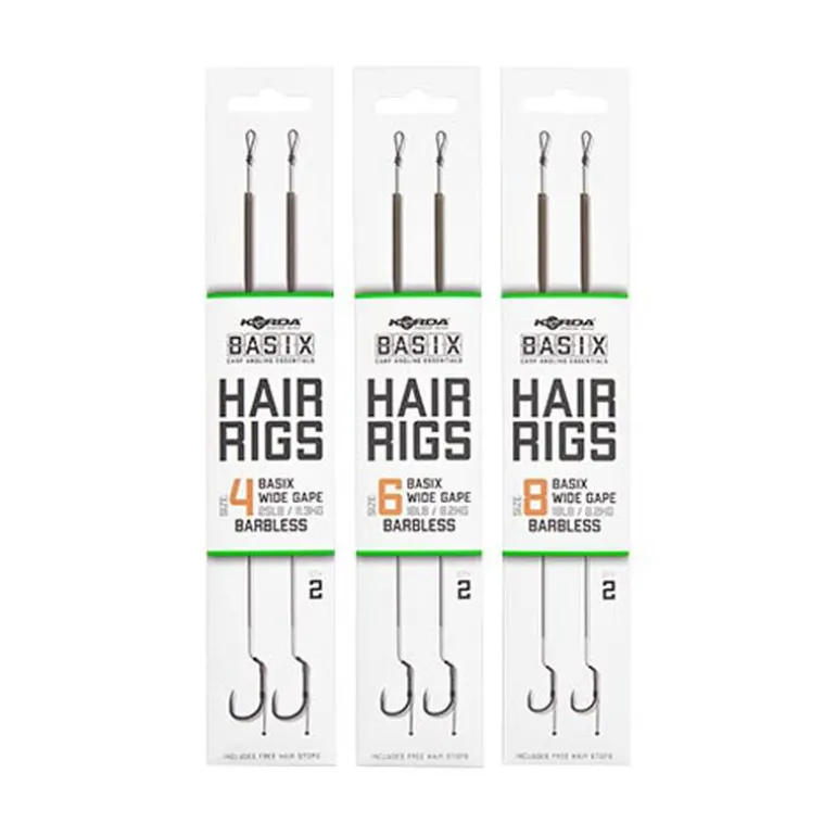 Bas de ligne korda basix hair rigs wide gape barbless