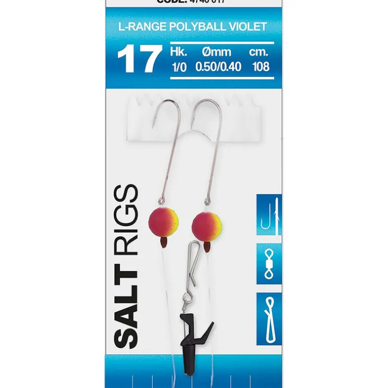 Bas de Ligne SPRO Salt Rig L-Range Polyball Violet 1/0