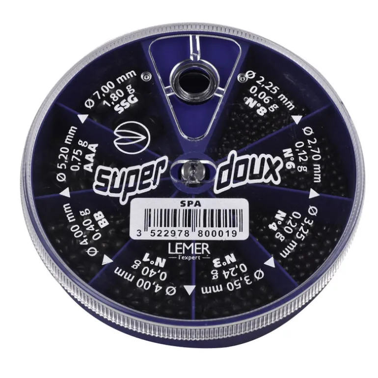 Boite de plombs fendus coup lemer 8 cases anglaise