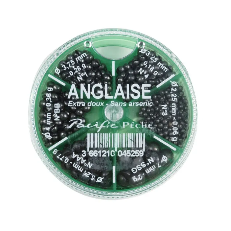Boite de plombs fendus coup lemer 6 cases super doux anglaise