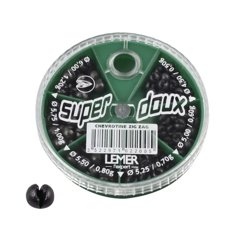 Boite de plombs fendus coup lemer 6 cases chevrotine zig zag