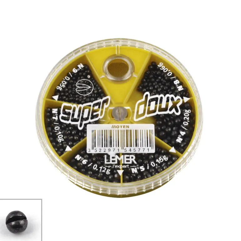 Boite de plombs fendus lemer 6 cases super doux moyen