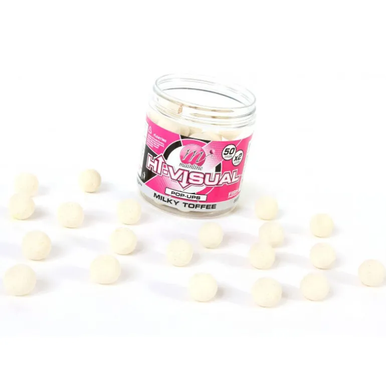 Bouillettes flottantes carpe mainline hi-visual pop ups milky toffee 15mm