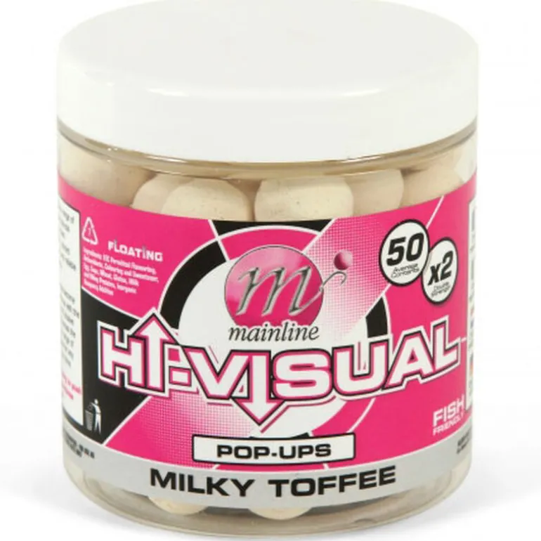 Bouillettes flottantes carpe mainline hi-visual pop ups milky toffee 15mm