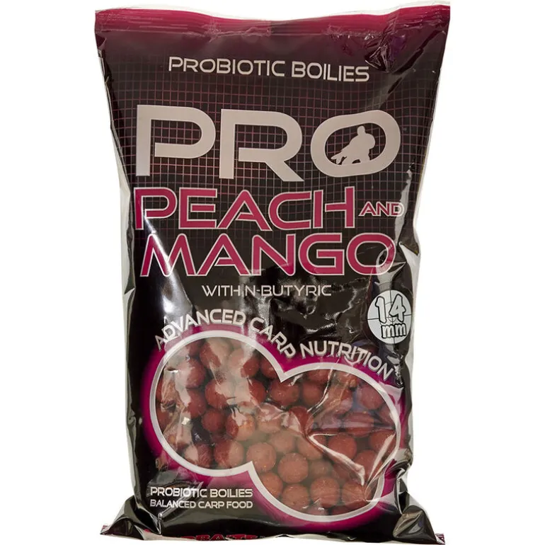 Bouillettes Starbaits Probiotic Peach et Mango Boilie 14mm