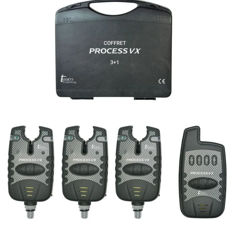Coffret 3 détecteurs carpe team carpfishing process vx + centrale