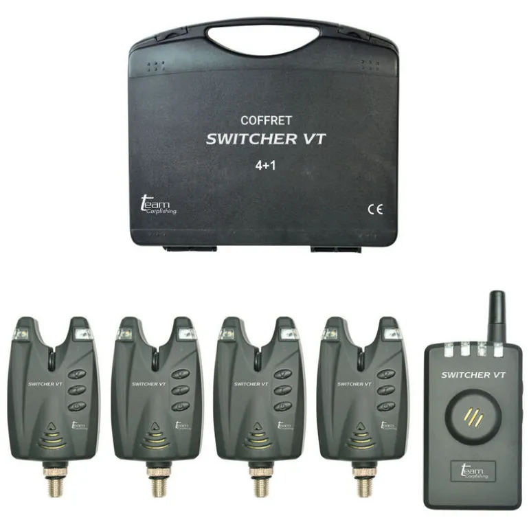 Coffret 4 détecteurs carpe team carpfishing switcher vt + centrale