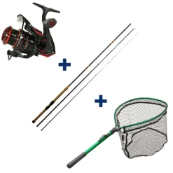 Ensemble Garbolino Toc Canne 3m90 + Moulinet 1000 + Epuisette Pliante