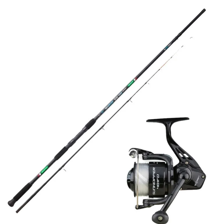 Ensemble Sunset Seaboss SW 2.40m, 100-200g + Moulinet Sunhopper SWF 501Fd