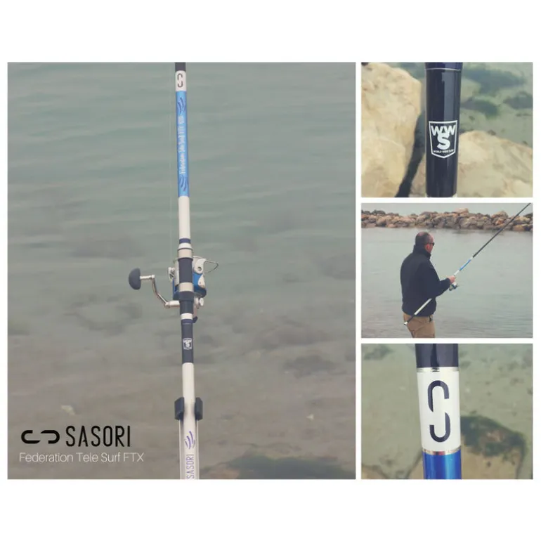 Ensembles Surf 2 cannes téle 4m10 + 2 moulinets 5000