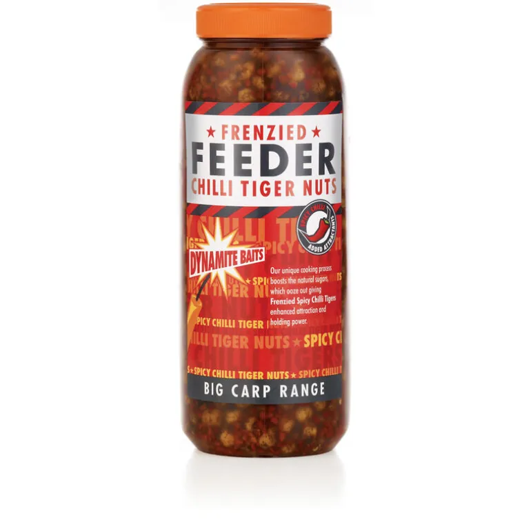 Graines cuites carpe dynamite baits frenzied chilli tiger nuts jar
