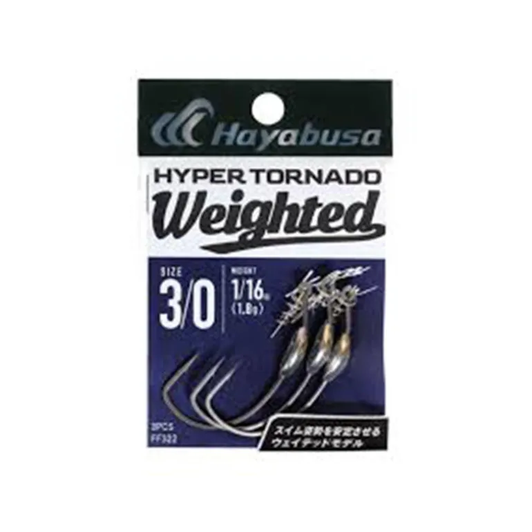 Hameçon Texan Hayabusa Hyper Tornado Weighted Taille #4/0 (x3)