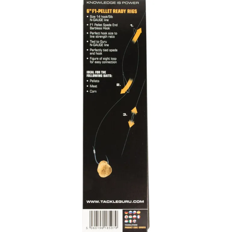 Hameçons montés coup guru f1 pellet pole rigs 15cm (x8)