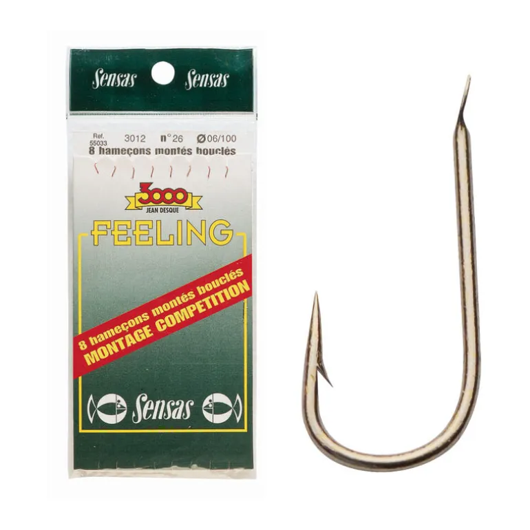 Hameçons montés coup sensas feeling 3411 nickel 20cm (x8)