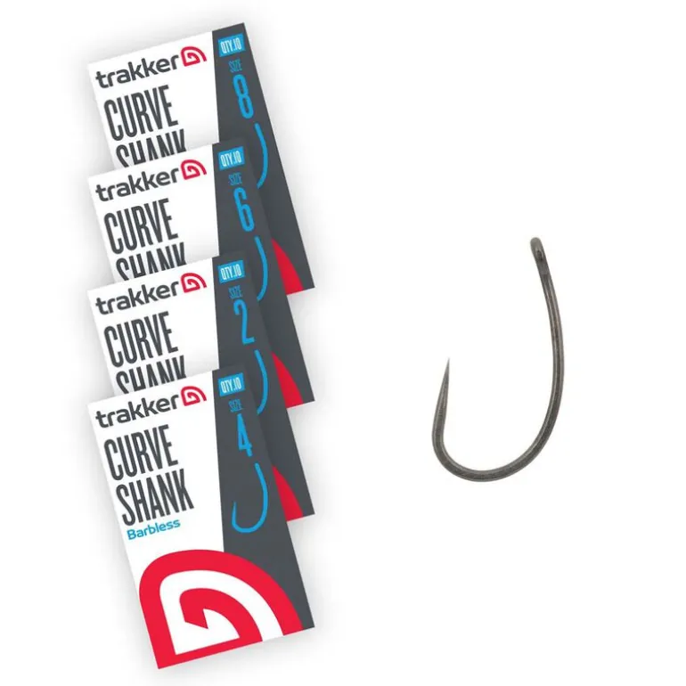 Hameçons Trakker Curve Shank Hooks Barbless x5