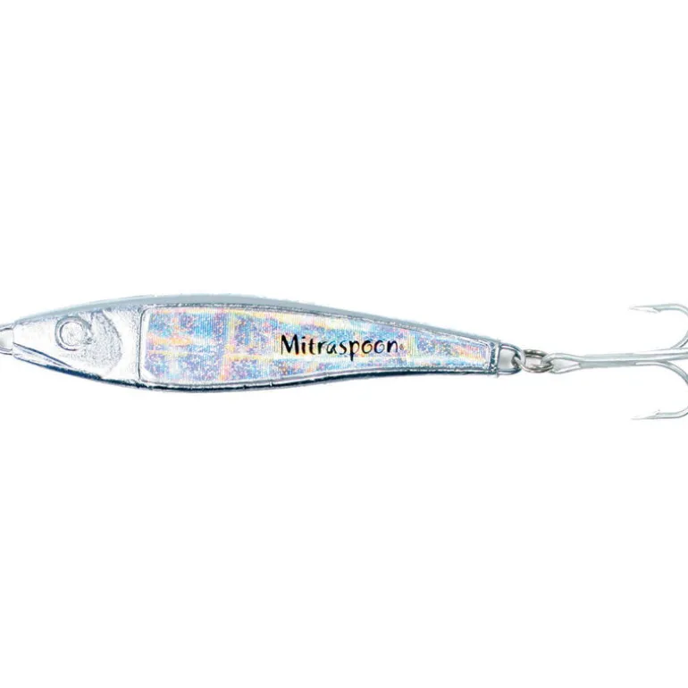 Leurre cuillere à jig ragot mitraspoon argent