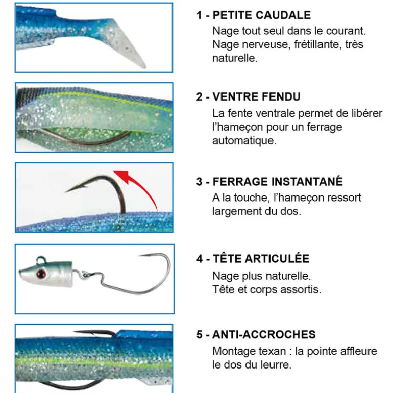 Leurre souple flashmer blue equille 18cm 55g