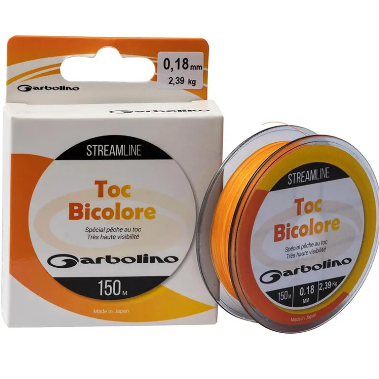 Nylon co-polymère bicolore Garbolino STREAMLINE TOC-MONO Orange/jaune 150m