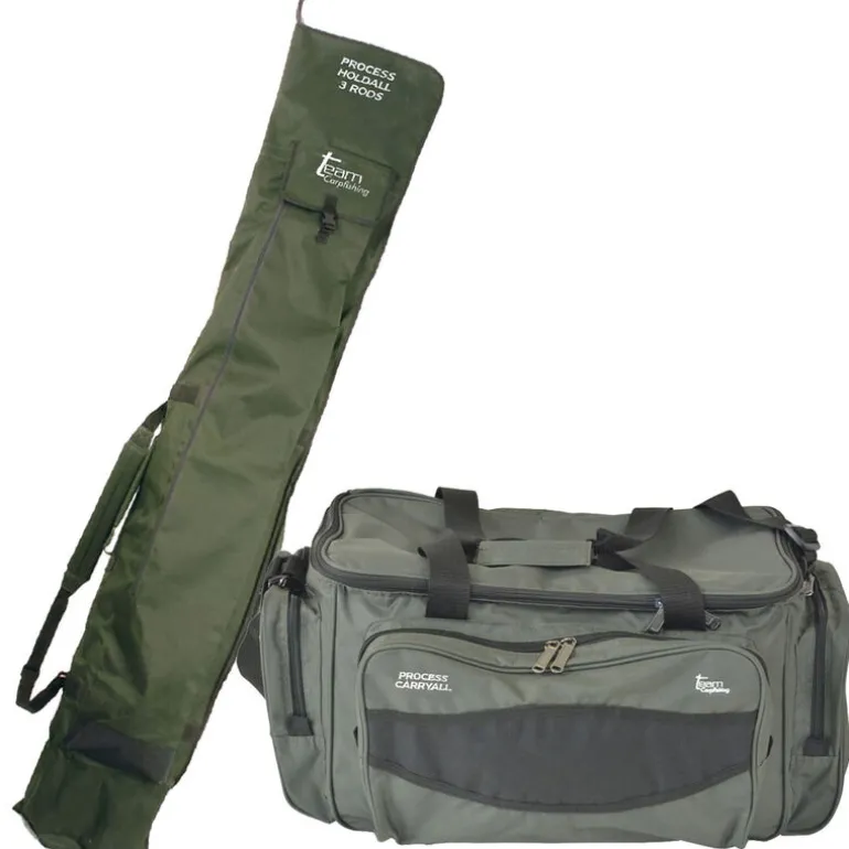 Pack bagagerie team carpfishing carryall process + fourreau holdall 3 cannes