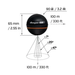 Pack Deeper Pro +2 + Support pour fixation sur bateau amorceur