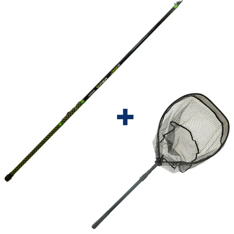 Pack Garbolino Canne Téléscopique 3m + Epuisette Pliante