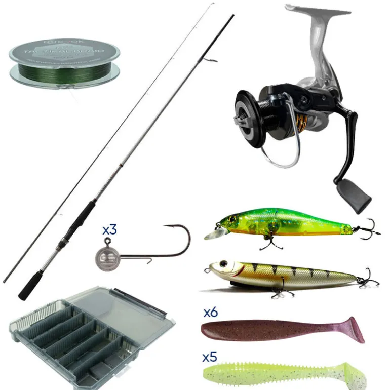 Pack Major Craft Kahory Spinning Combo 2.29m, 7-35g + tresse + boite + leurres
