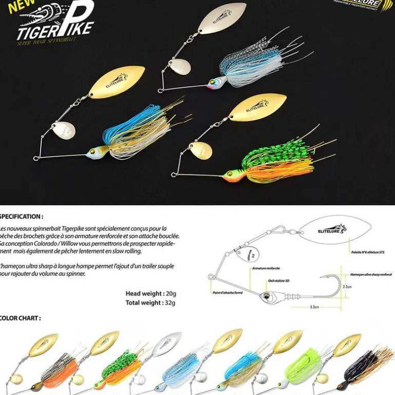 Spinnerbait Elitelure Tiger Pike 32g
