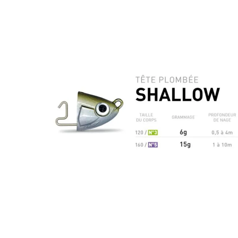 Tete plombee fiiish black minnow 120 shallow 6g (x2)