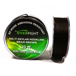 Tresse Overfight Rig It Kevlar Hooklink Braid Brown 100/100 10m