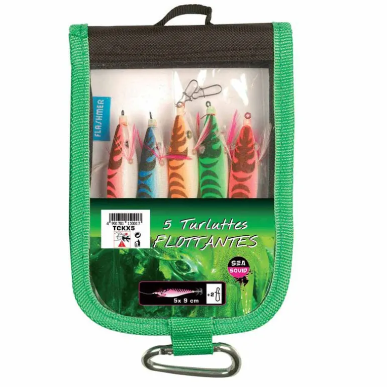 Turlutte mer flashmer kit 5 turluttes flottantes